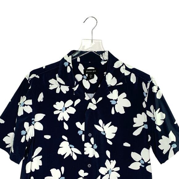 Porter Ash S Mens Floral Print Performance Shirt Button Front Hawaiian - Picture 4 of 8